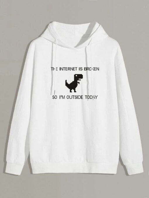 internet is broken dinosaurs Hoodie