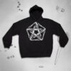 raglan Occult Pentagram Skeleton Hands Graphic hoodie