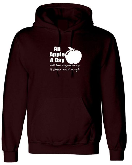 An apple a day will keep anyone away if thrown hard enough Funny Hoodie
