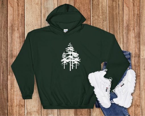 Embroidered Pine Tree Hoodie