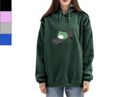 Frog on Skateboard Hoodie