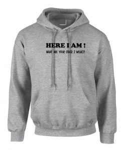 Here I Am What are your other 2 Wishes Funny Hoodie