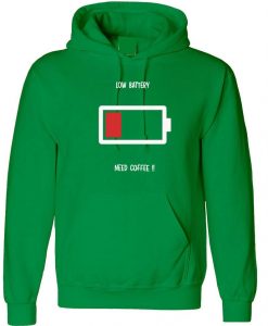 Low Battery Need Coffee Funny Hoodie