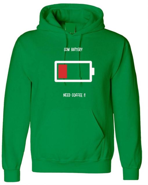 Low Battery Need Coffee Funny Hoodie