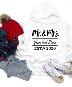 Mr. and Mrs. 2020, Bride and Groom hoodie