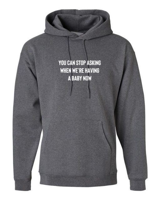 You can stop asking when we're having a baby now funny Hoodie