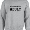 Attempting to Adult Funny Ladies Unisex Womens Sweatshirt