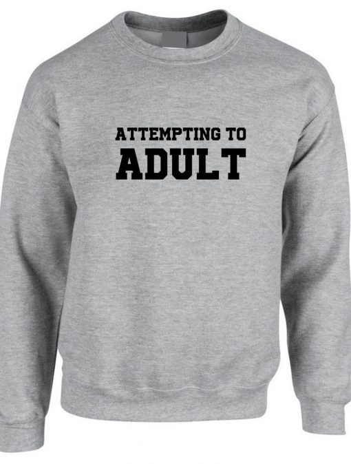 Attempting to Adult Funny Ladies Unisex Womens Sweatshirt