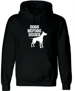 Dogs before Dudes Funny Womens Ladies Dog Lovers Hoodie