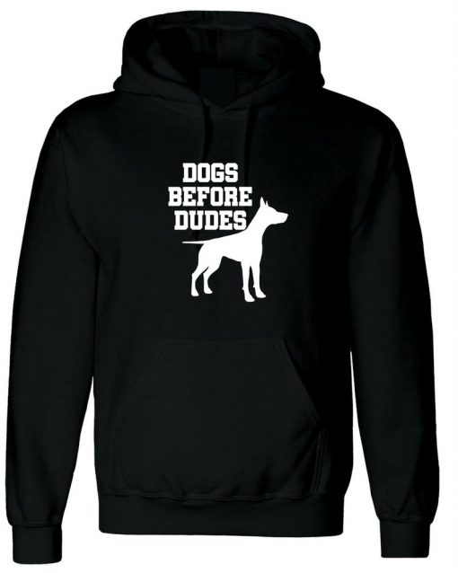 Dogs before Dudes Funny Womens Ladies Dog Lovers Hoodie