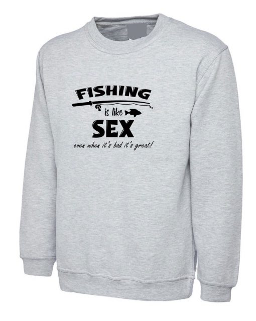 Fishing is Like Sex Funny Mens Sweatshirt