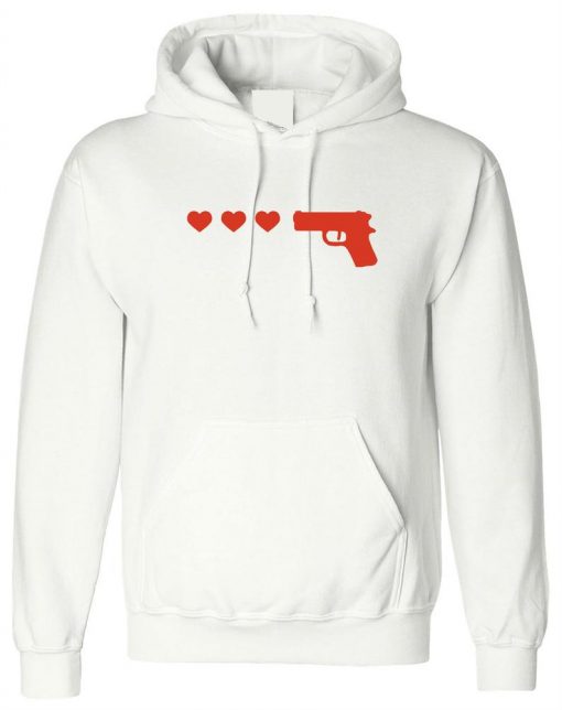 Gun Hearts Ringer Hoodie