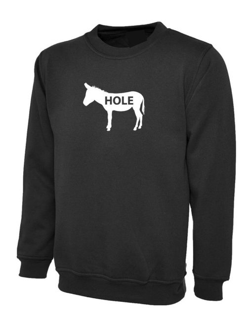 Hole Joke Humour Naughty Mens Sweatshirt