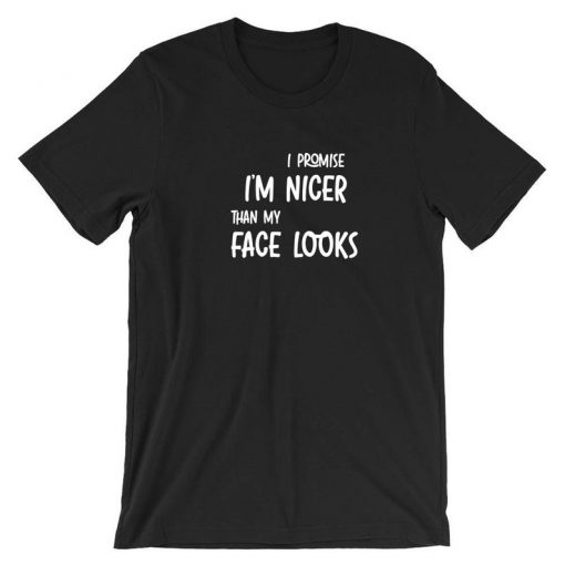 I Promise I am Nicer than my face looks Funny Mens Gift T shirt