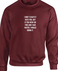 I dont exactly hate you Funny Sarcastic Joke Rude Ladies Womens Unisex Sweatshirt