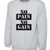 No Pain No Gain Gym Body Building Sweatshirt