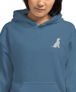 Black Lab Labrador retriever Dog embroidered white Unisex Hoodie