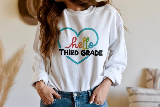 Hello Third Grade Rainbow Sweatshirt