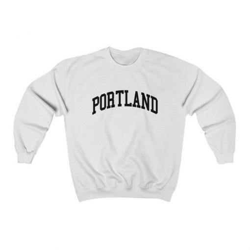 Portland Maine Collegiate Style Crewneck Sweatshirt