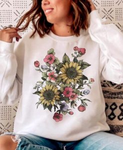 Vintage Cottagecore Sweater Botanical Sweatshirt