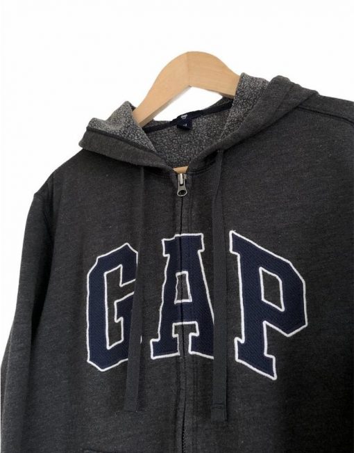 Vintage GAP Spell Out Oversized Full Zip Hoodie