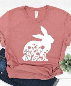 Cute Floral Rabbit Shirt