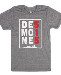 Des Moines 515 Grey T-Shirt