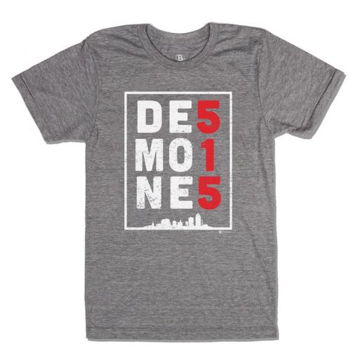 Des Moines 515 Grey T-Shirt