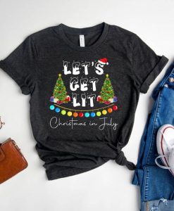 Let's Get Lit Christmas In July Shirt