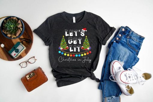 Let's Get Lit Christmas In July Shirt