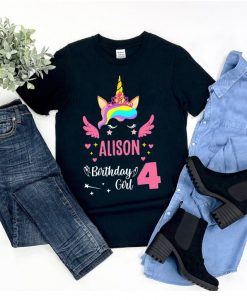 Personalized Unicorn Birthday Girl Shirt