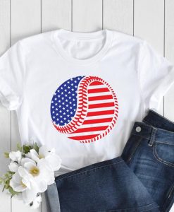 USA Flag Baseball Shirt