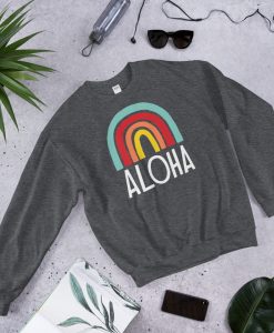 Aloha Hawaii Rainbow Unisex Crewneck Sweatshirt