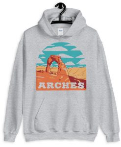 Arches National Park Moab Utah Vintage Heather Gray Pullover Unisex Hoodie