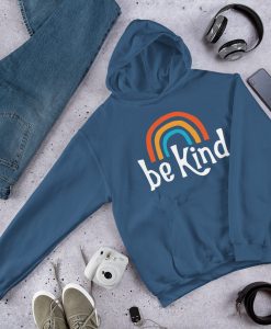 Be Kind Rainbow Indigo Blue Unisex Hoodie