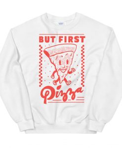 But First Pizza Retro Unisex Sweatshirt