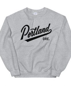 Classic Portland Oregon Vintage Heather Gray Retro Unisex Sweatshirt