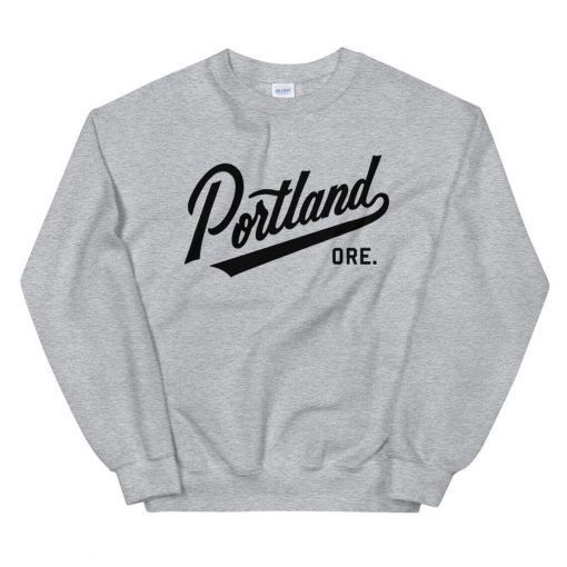 Classic Portland Oregon Vintage Heather Gray Retro Unisex Sweatshirt