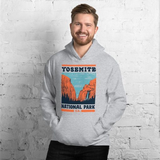 Classic Yosemite National Park Vintage California Heather Gray Pullover Hoodie