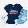 Colorful Lake Tahoe Unisex Navy Blue T-Shirt