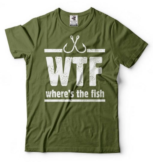 Funny Funny WTF Where The Fish Fisherman Shirt