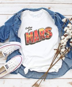 Greetings from Mars Vintage Space Travel Martian T-Shirt