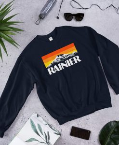 Mt. Rainier National Park Washington Tacoma Seattle Vintage Unisex Navy Blue Sweatshirt