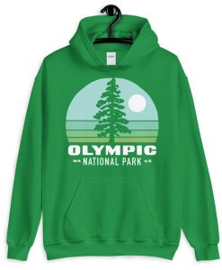 Olympic National Park Northwest Washington State Seattle Tacoma Vintage Green Unisex Hoodie