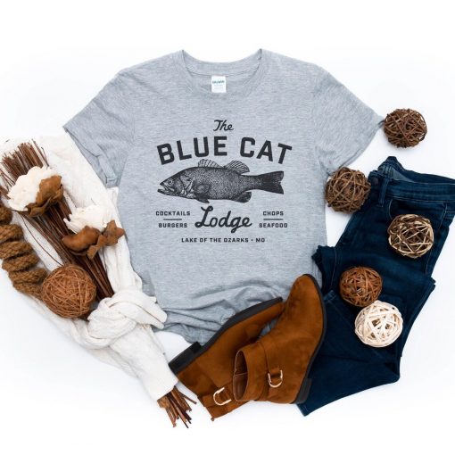 Ozark Blue Cat Lodge Lake T-Shirt