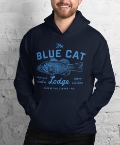 Ozark Blue Cat Lodge Navy Blue Unisex Hoodie