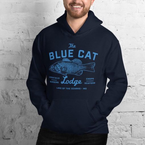 Ozark Blue Cat Lodge Navy Blue Unisex Hoodie