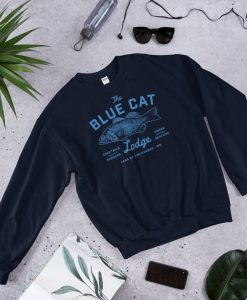 Ozark Blue Cat Lodge Unisex Crewneck Sweatshirt