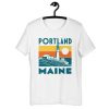 Portland Maine Vintage Lighthouse White Unisex T-Shirt