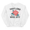 Portland Oregon Rose City White Vintage Unisex Sweatshirt